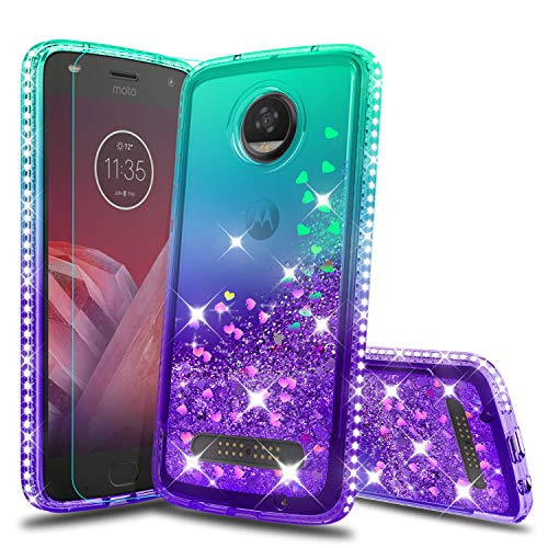 ATUMP Galaxy A01 Case,A01 Phone Case with HD Screen Protector, 360 Degree Rotating Ring Holder Kickstand Bracket Cover Phone Case for Samsung Galaxy A01,Green/Purple
