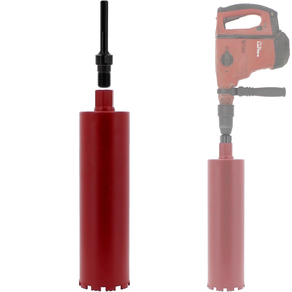 Corona de diamante Ø 120 mm con adaptador para taladro y martillo perforador SDS-max