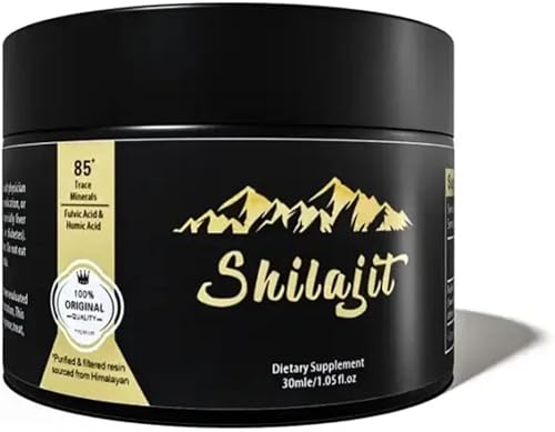 Shilajit - Resina Shilajit orgánica pura del Himalaya  Suplemento 100% Shilajit de grado dorado  Resina Shilajit natural con más de 85 minerales