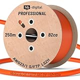 HB-DIGITAL 250m CAT 7 Netzwerkkabel LAN Kabel Verlegekabel 10 Gbit/s Ethernet PoE++ Installationskabel Reines Kupfer AWG23 S/FTP GHMT Zertifiziert LSZH BauPVO Klasse B2ca Simplex Orange