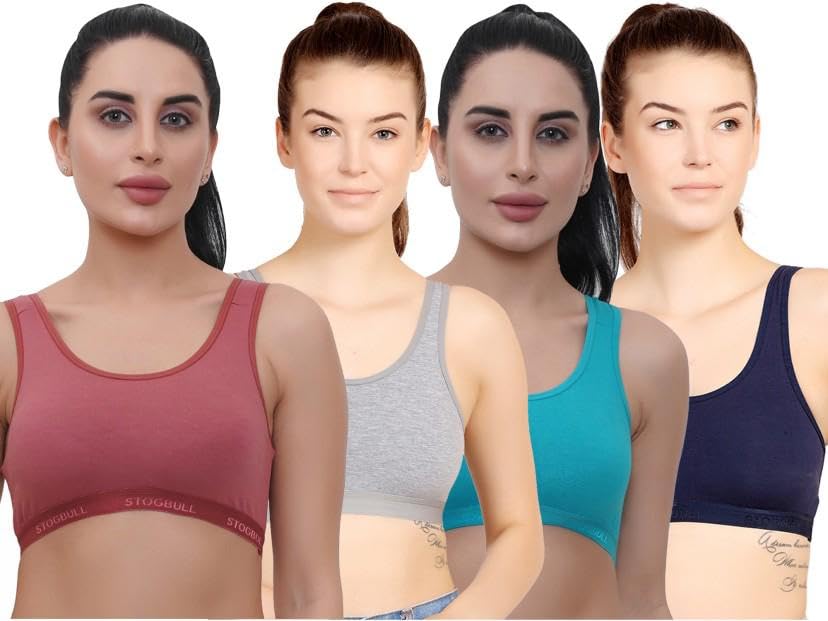 Design by AASHU Creation LIECRY Art Cotton Full STREACHABLE Multicolor Inner AirBra Sport Bra for Women and Girls. (Multicolor) Design No Sports Bra ComboASB78 Any Random Color Will BE Send-image-12