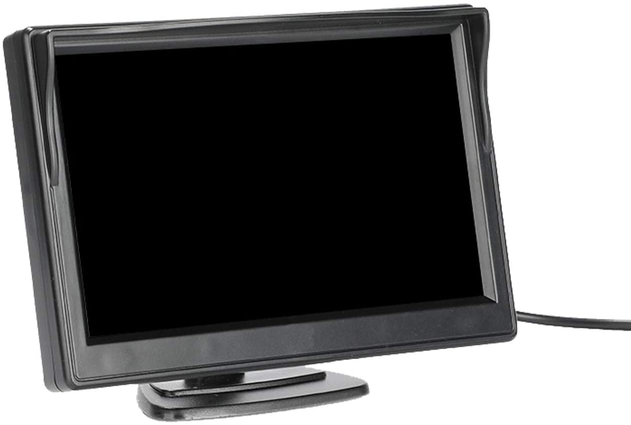 Écran TFT LCD de 5 pouces pour voiture avec 2 supports en option (support d'aspiration et support adhésif normal)