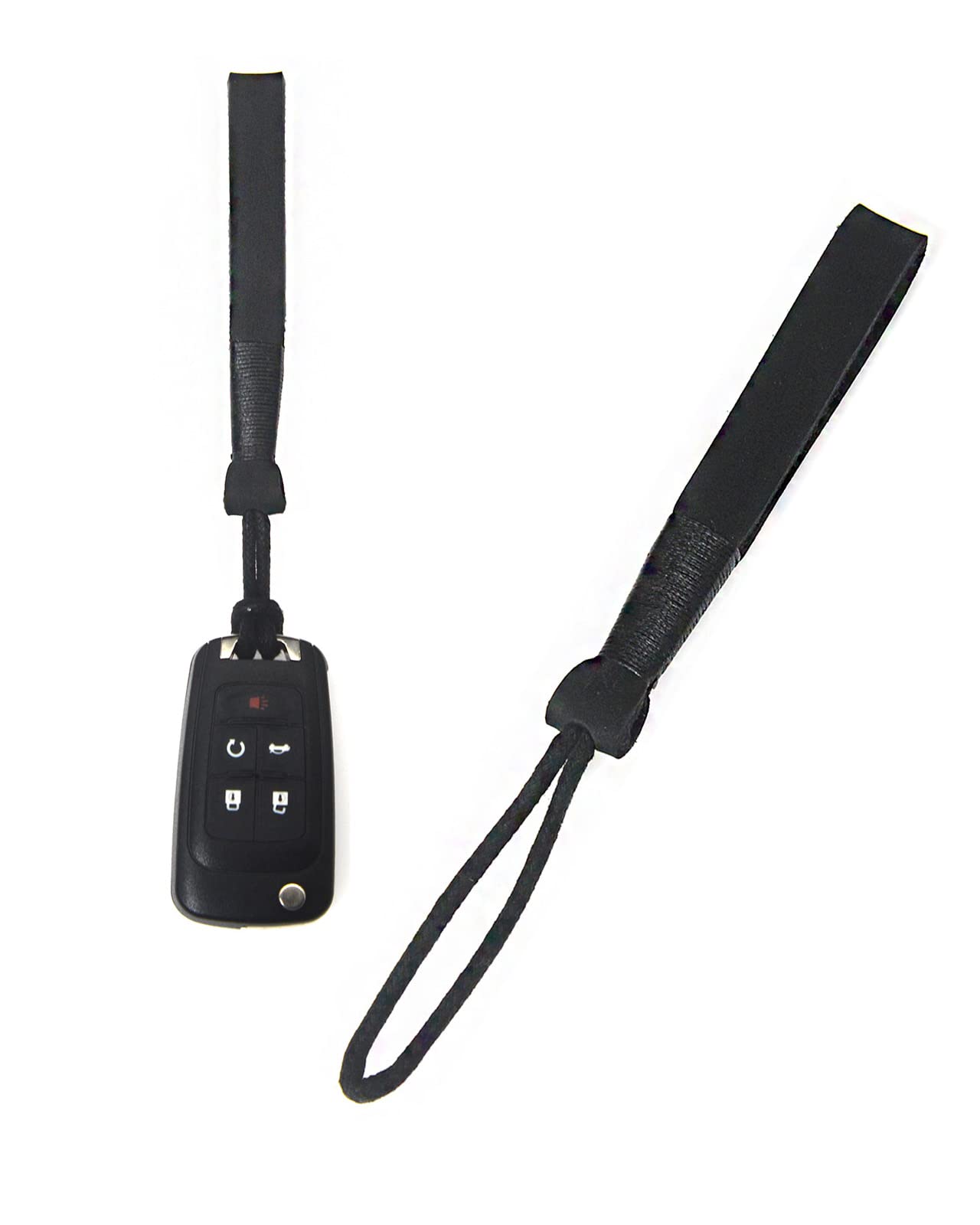 Leather Car Key Fob Keychain, Non-metallic Car Key Rope Lanyard Holder, No Metal Scratch