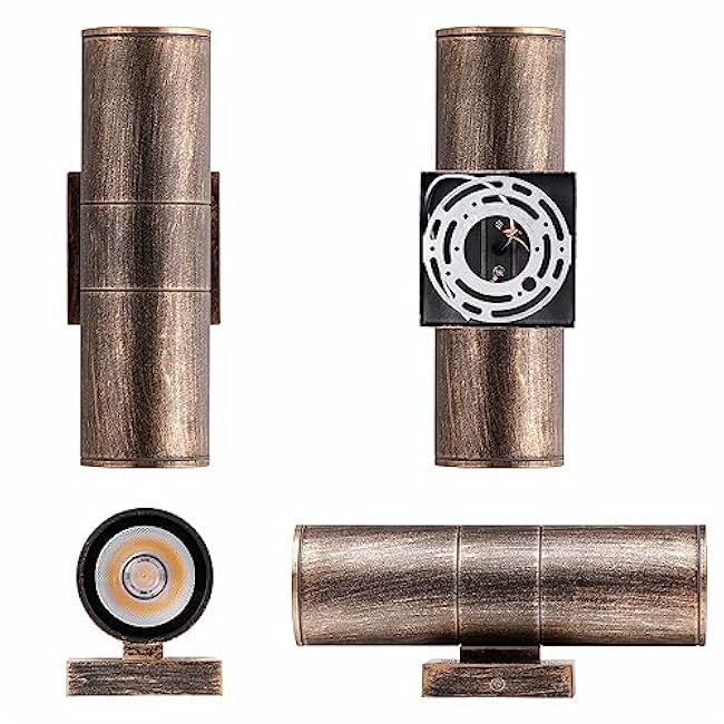 Outdoor Wall Lights 2 Packs, Integrated LED Cylinder Up Down 12W 2700K Modern Aluminum Light, Waterproof Exterior Light for Porch Patio Door