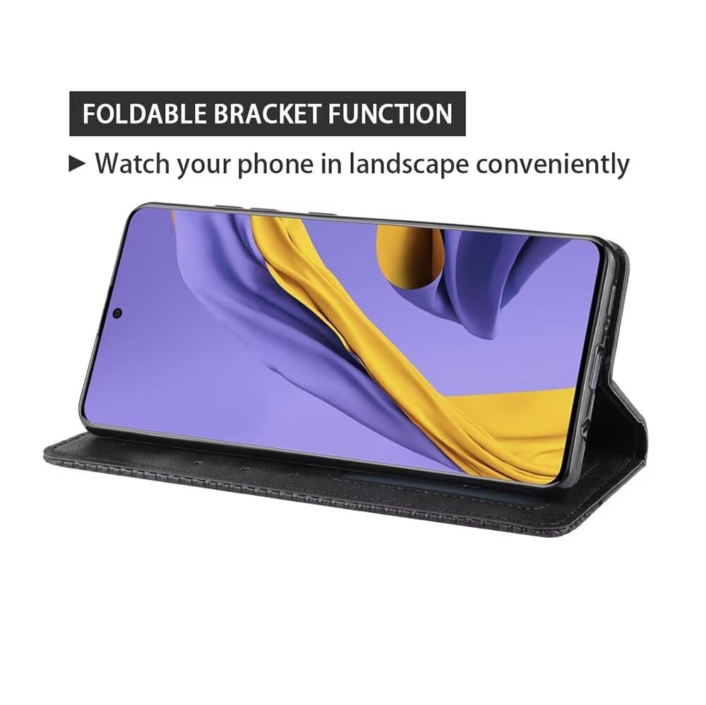 EASSGU Etui na telefon komórkowy do Oppo A6 Pro 5G (6,57 cala) Flip Folio PU skóra magnetyczna przełącznik etui ochronne [3 przegródki na karty] [1 portmonetka] Stand Case - czerwone