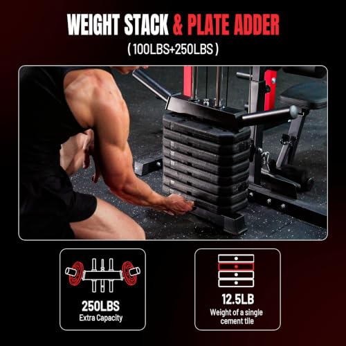 Image of Mikolo F4 2.0 Power Cage with Dual-Track Smooth Pulley System, 1200LBS Power Rack with Leg Hold-Down for Heavy LAT Pulldowns