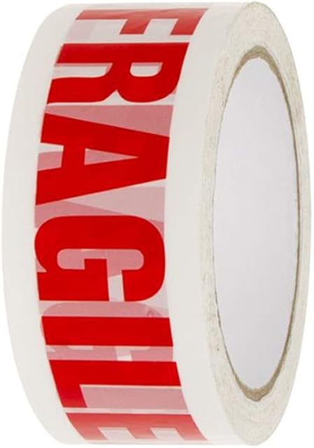 Fragile Tape Packing Tape 48MM x 92 Meter's (100 Yards) Fragile Tape for Parcels and Boxes, 1 Roll