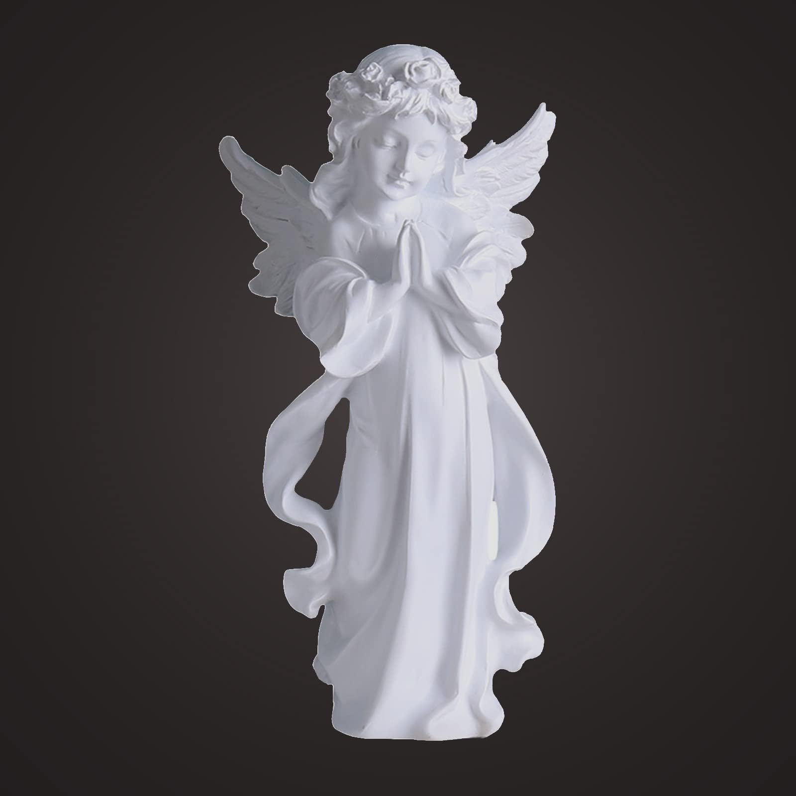 Praying Baby Angel Statue and Figurines Cute Memorial Resin Wings Cherubs Sculpture Outdoor Garden Home Decorations for Living Room Book Shelf Cabinets Decor Table Centerpieces Ornament (A, Small)