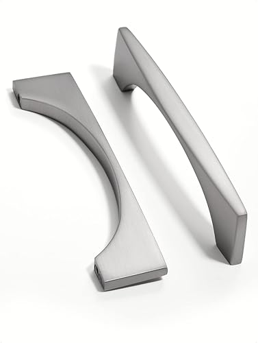 Tiradores cuadrados de níquel cepillado para gabinete, 3.78 pulgadas (3.780 in), manijas centrales para cajones, armarios de cocina, baño, tocador,