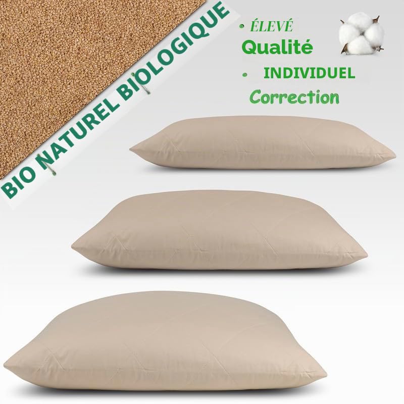 Oreiller Millet Bio, Support Cervical Ergonomique, 30 x 40 cm