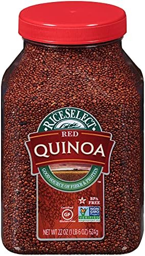 RiceSelect Red Quinoa, Whole Grain, Gluten-Free, Non-GMO, 22 oz (Pack of 4 Jars)