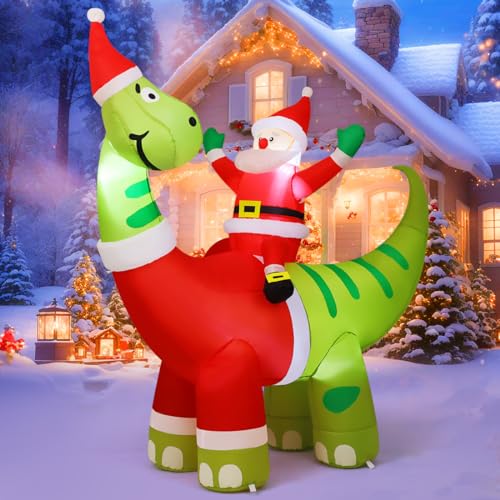 Aufblasbarer Weihnachtsmann auf Dinosaurier – 1,8 m
