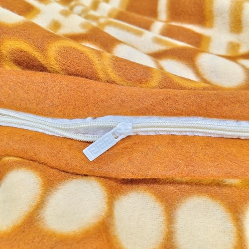 Image of Winter Soft Double Bed Warm Woollen Blend Fleece Blanket Cover | Quilt Cover | Razai Cover with Zipper, Size- 90 x 80 in, Color- Multicolor (Yellow, Double Bed)