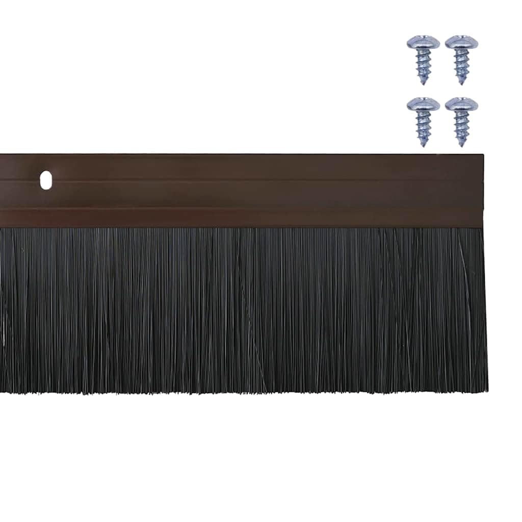 Uszczelki do szczotek drzwiowych, brązowe, ze stopu aluminium, długość 100 cm, 12 sztuk z nylonowym włosiem, do drzwi wewnętrznych i pokojowych, ochrona przed kurzem i izolacją akustyczną