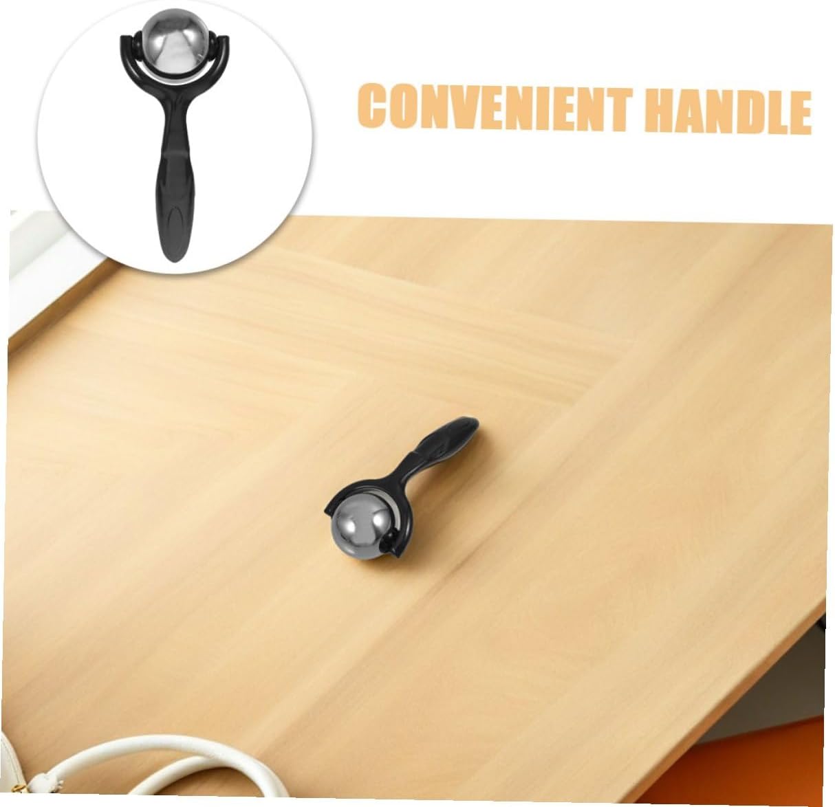Stainless Steel Manual Massage Balls Set 2pcs with Handle for Muscle Relief, Low-Temperature Fitness Roller Massage Tool for Home and Office Use