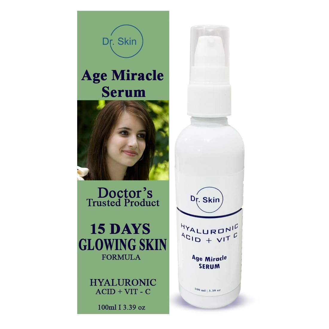 Dr.Skin Hyaluronic Acid Skin Boost Serum - Intense Skin Hydration, Glowing Skin & Smooth Fines Lines & Wrinkles | Daily Hydrating Face Serum For Women & Men with Dry, Normal & Oily Skin(100 ml)