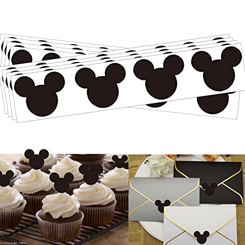 mickey shower head - Wootile Mickey Head Vinyl Chalkboard Labels 2.25 x 2 Inch PVC Mickey Chalk Labels Minnie Stickers- 60 Pack Minnie Mouse Head Stickers Decals for Mickey a Mouse Themed Birthday Baby Shower Party