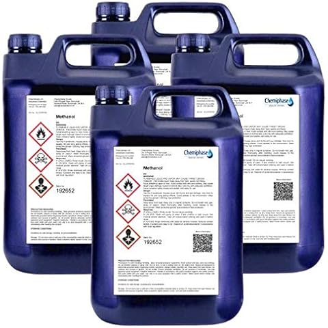 Chemiphase Methanol - 99.85% Purity - Virgin Grade 4 x 5 Litres Cover
