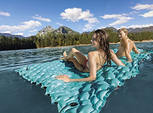 Intex 56841EU - Aufblasbare Schwimmende Luftmatratze Blau mit Kissen, Vinyl, Mehrfarbig, 290x226 cm