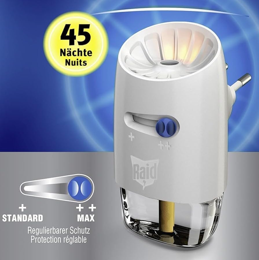 Raid Mückenstecker Protection+, der regulierbare Mückenschutz/Mücken-Stecker, 1er Pack