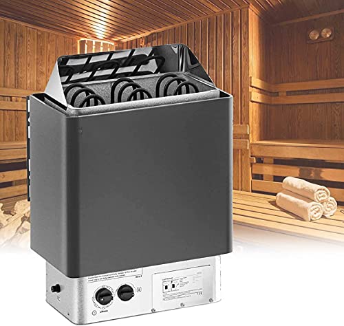 UIGJIOG Stufa per Sauna Controllo Interno Formatore Elettrico a Forma di Sauna Integrata Bagnato & Dry Sauna Stufa in Acciaio Inox Sauna Riscaldatore per la Sauna, per la casa, Hotel, Spa 3-9KW,15kg