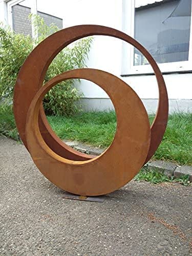 Zen Man 031510-3 - Juego de 2 conectores para jardín (metal oxidado, D120 cm y D95 cm, ancho 5 cm)
