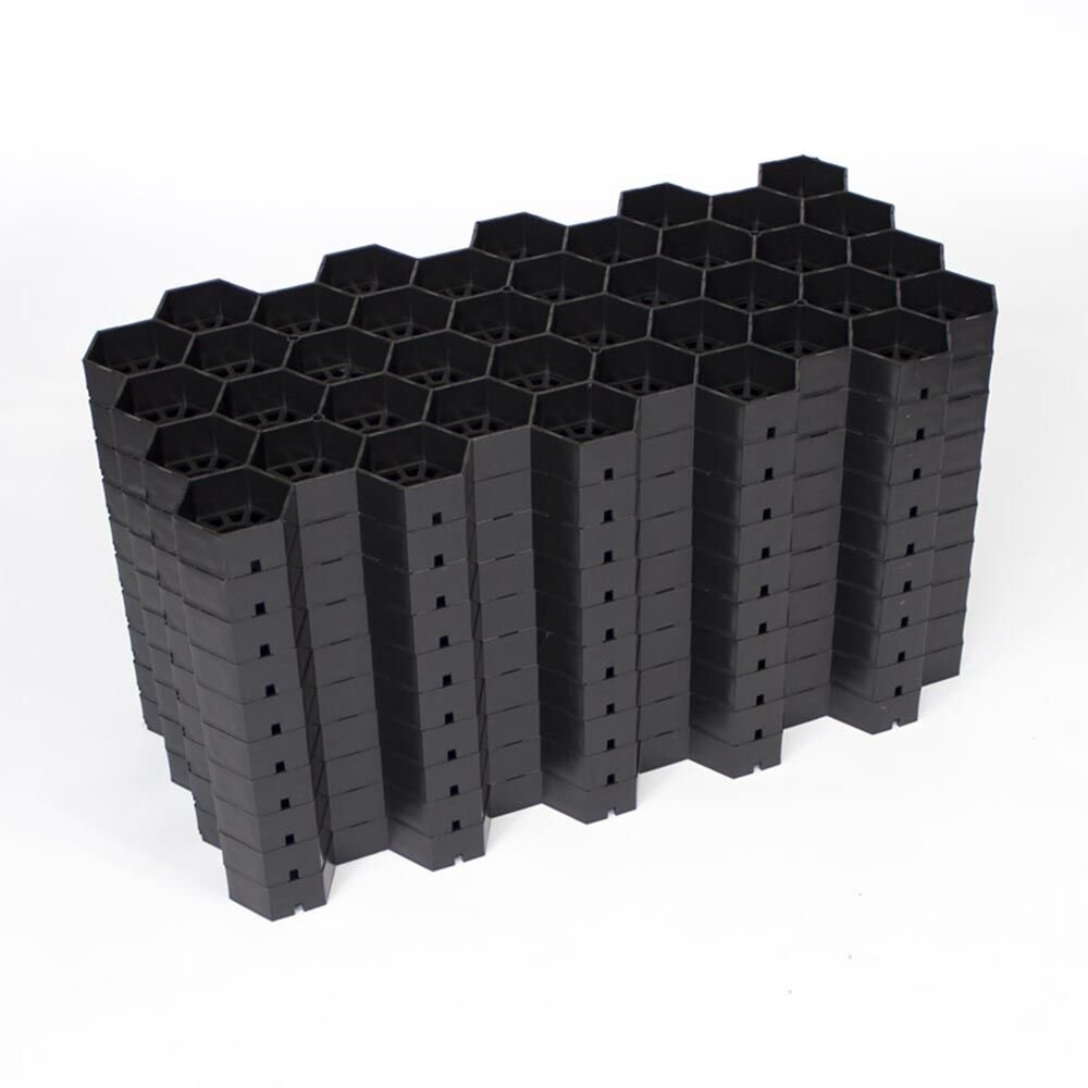 Kiesgitter Bodenwabe Kiesstabilisierung Schwarz Pakett 3,74m² befahrbar von PKW und LKW, Kieswaben