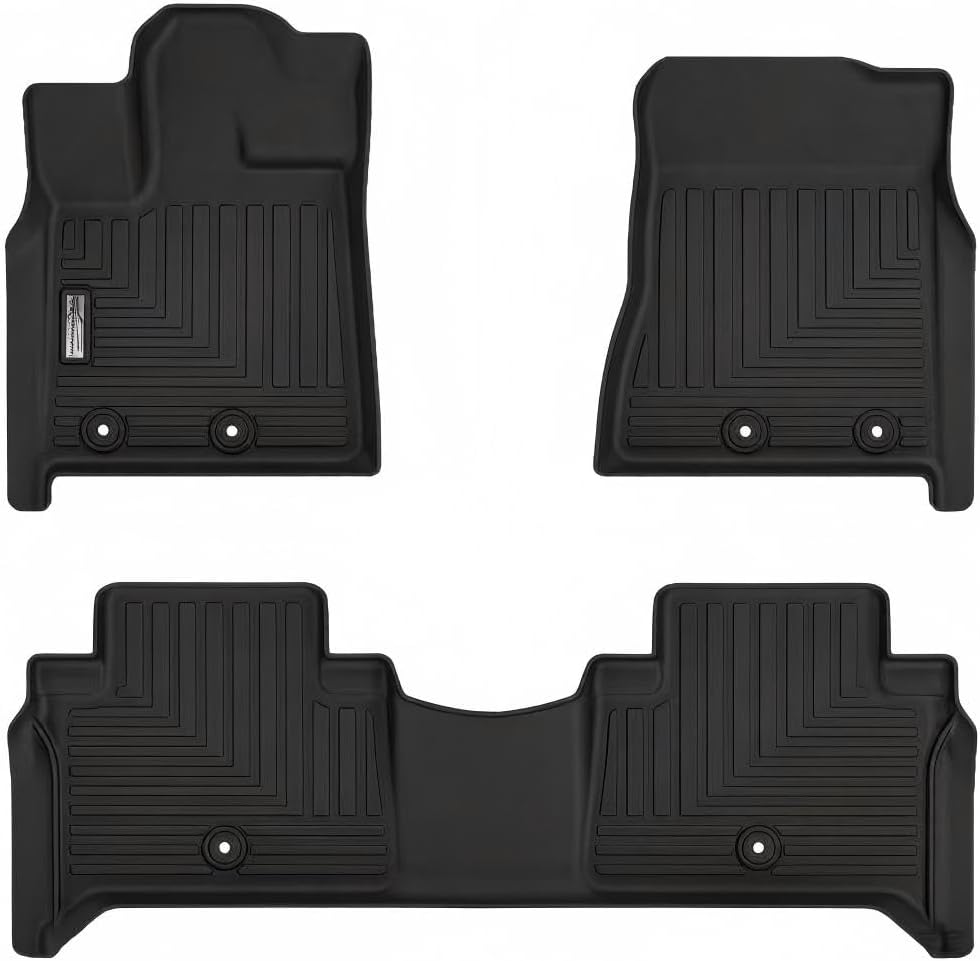 Floor Mats for Nissan Armada/Infiniti QX80 2025 2026 (7/8 Passenger),TPE All Weather Protection Slush 1st & 2nd Row Floor Liners Black