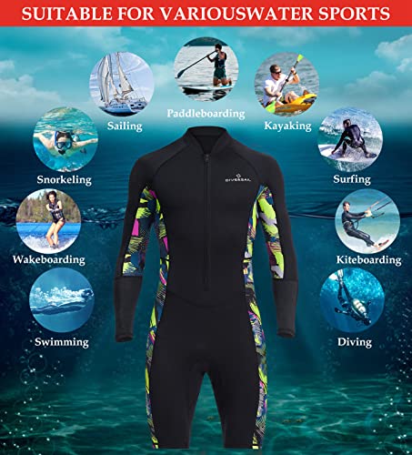 Men's One Piece 1.5Mm Neoprene Wetsuit Long Sleeve Warm Dive Skins Sun Protection Upf 50+ Swimsuit Rashguard For Surfing Snorkeling Diving Surfing Sailing Kayakling Canoeing #TOP4