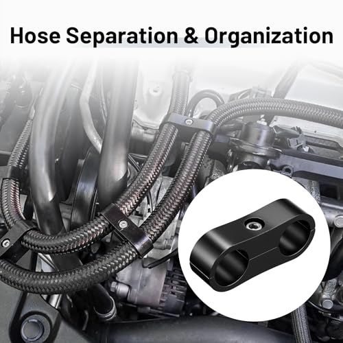 EVIL ENERGY 8AN Hose Separator Clamp, AN8 Fuel Line Mounting Clamp Aluminum Black 10PCS by EVIL ENERGY - Image 5
