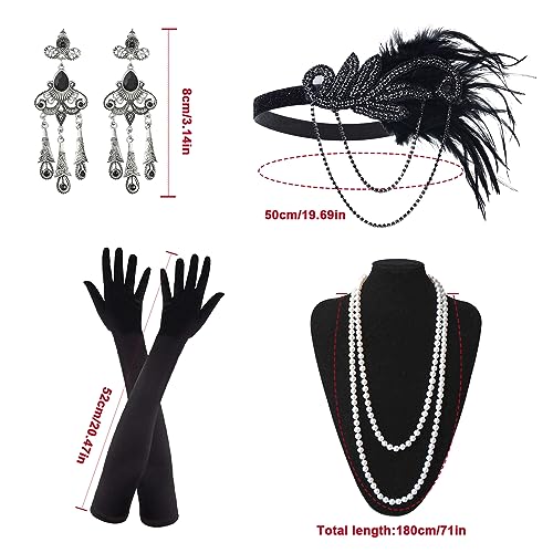 VIKSAUN 5 Pcs 1920 Accessories Set Great Gatsby Fancy Dress, Flapper Accessories - Image 2