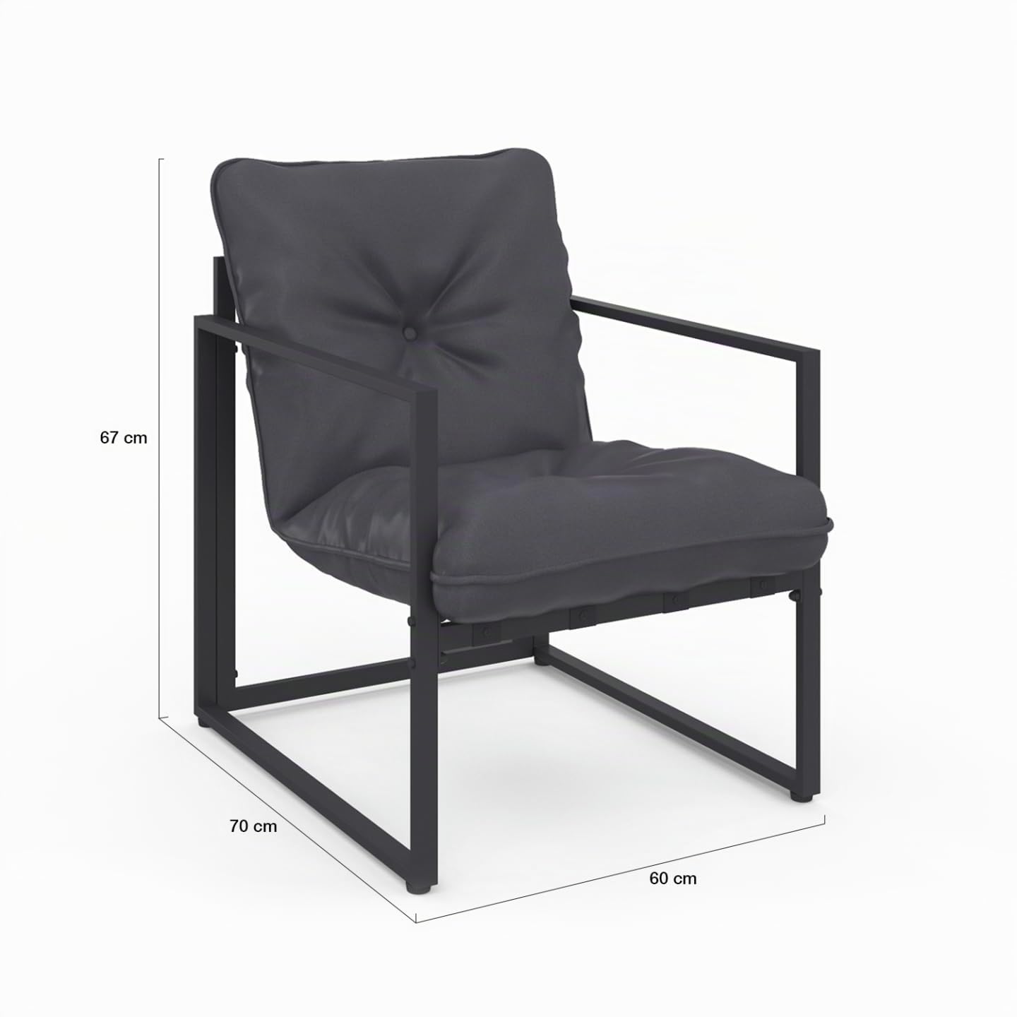 IDMarket - Salón de jardín bajo Nairobi 6 plazas de acero gris antracita