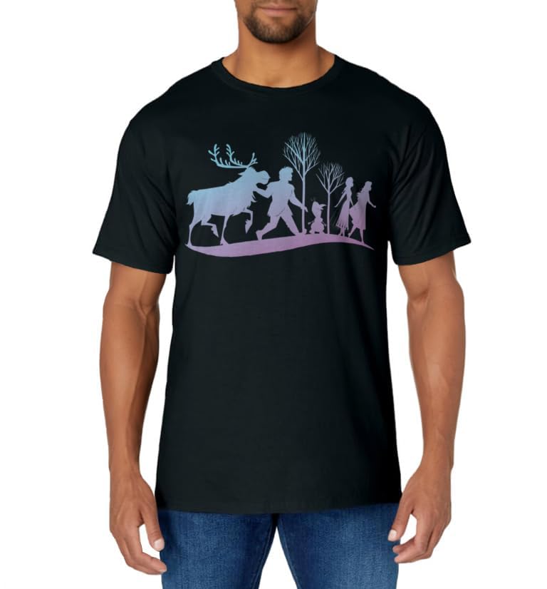 Disney Frozen 2 Characters Gradient Silhouette T-Shirt - image 2