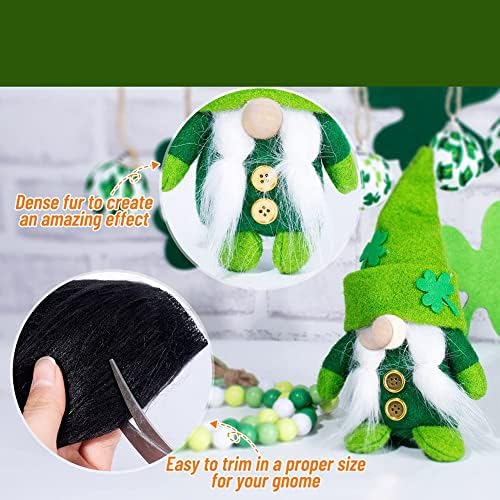 URFEDA Gnome Beard Precut for Crafts, 6 Piece Colorful Beard Faux Fur Cloth Gnome Beard DIY Cosply Gnome Doll Accessories Craft Materials Christmas Festive Decorations