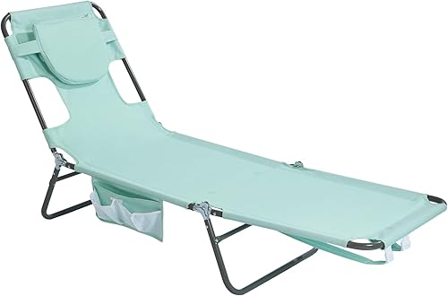 Miniatura 19 de daystar SunnyFeel Silla de Lounge de Playa, Sillas Reclinables de Playa con Mochila Planas hacia Abajo, Silla de Bronceado Cara hacia Abajo, Sillas