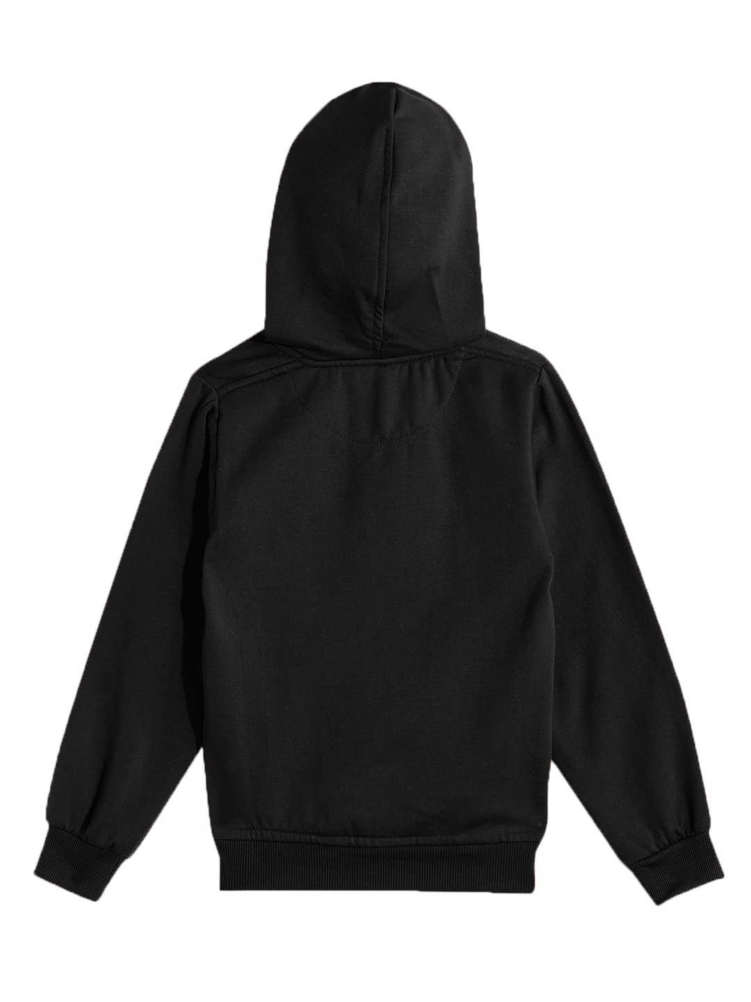 ADBUCKS Rich Cotton Full Sleeves Zipper Regular Fit Sweatshirt for Girls and Boys Jacket with Hoodies (Black, 6-7 Year Small) 1