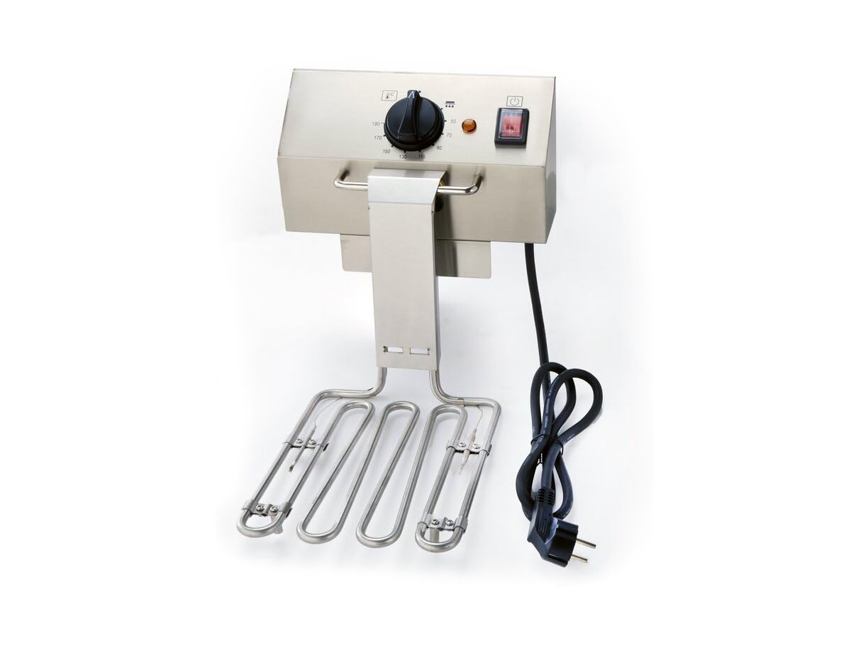 GastroHero Friggitrice elettrica da 10 l, in acciaio inox con rubinetto di scarico, termostato e protezione contro il surriscaldamento, friggitrice compatta ideale per ristoranti e gastronomia