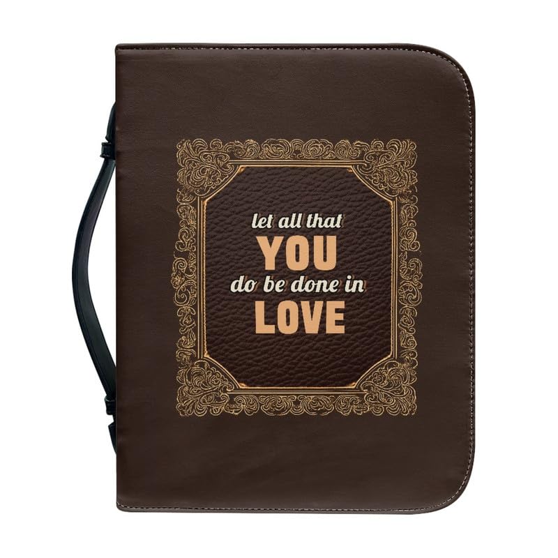 Kuiaobaty Inspired Saying Bible Cover Carrying Book Case Church Bag for Women, Courage Quotes Bible Accessories, Christian Gifts 7 x 10 x 2 in,M