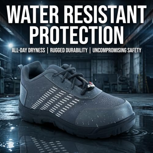 Image of Foot Trends Safety Shoes with Lace-up and Steel Toe Protection Shoes for Factory, Construction and Industrial Work for Men
