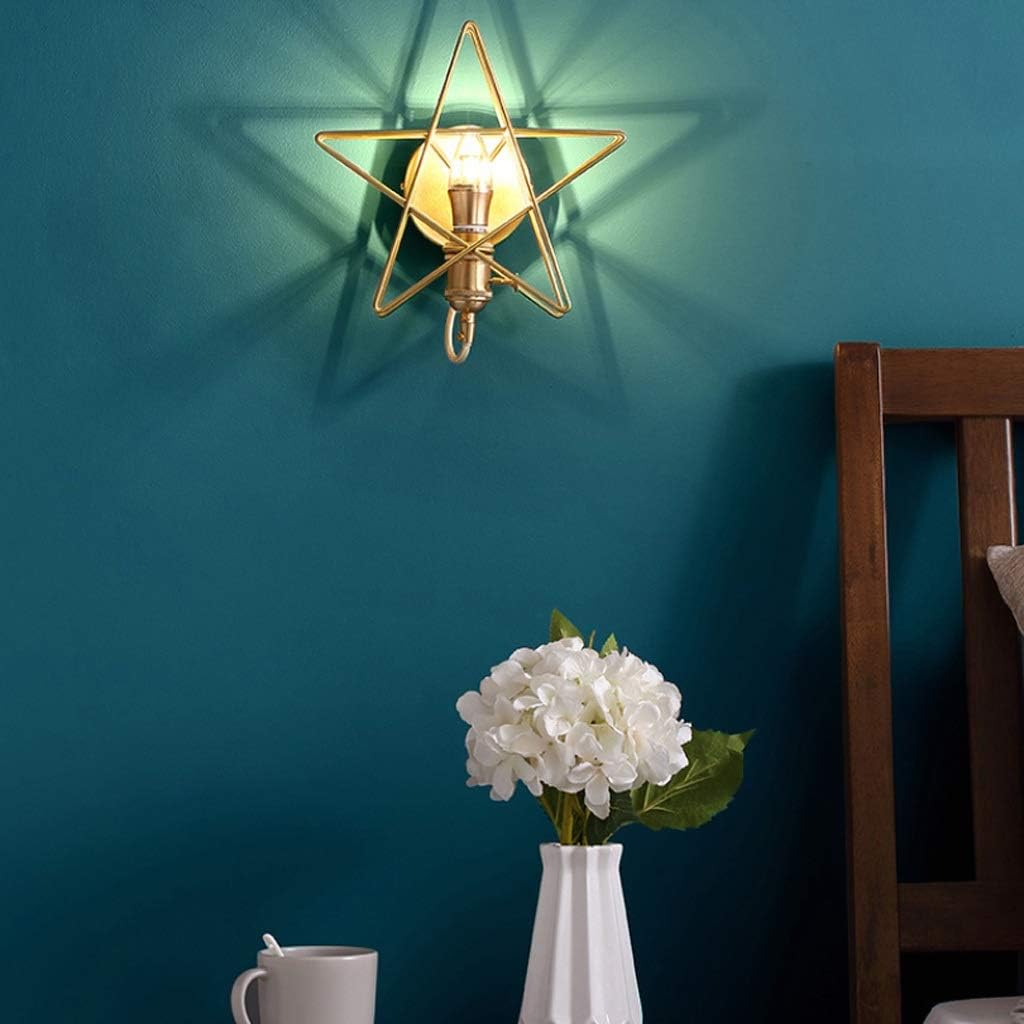 Golden Wall Lamp, Star Shape Living Room Bedroom Minimalist Aisle Balcony Creative Lamps