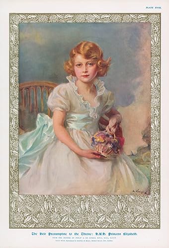 Poster Princesse Elizabeth De László grand tableau salon et bureau classique 60x90