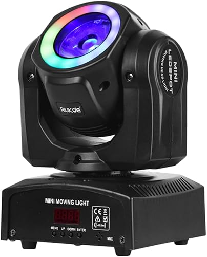Luces de DJ de cabeza móvil, luz de escenario RIUKOE Halo Beam luz LED cabeza móvil 60 W DMX sonido para clubes, espectáculos musicales, fiesta
