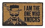 Producto oficial. Breaking Bad GP85003 - Felpudo con diseño de Heisenberg con mensaje \"I am the one who knocks\", Marrón