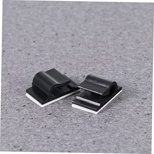 jojofuny 100pcs Sujetadores adhesivos para cables para gestión bajo escritorio, clips de fijación en plástico resistente para organizador de cables miniatura 3