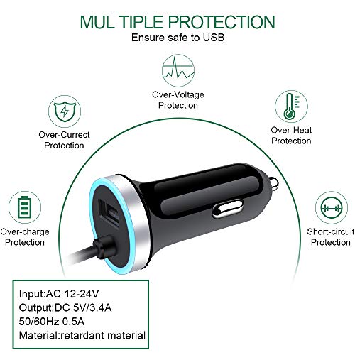 Sidpro RC8 Usb C Car Charger, 3.4A Fast Charging Car Charger For Samsung Galaxy S24 S23 S22 S21 S20 S10E S9 S8 Note 20 10 A16 A15 A14 A50 A20 A51 A71 A21 A10E thumb #3