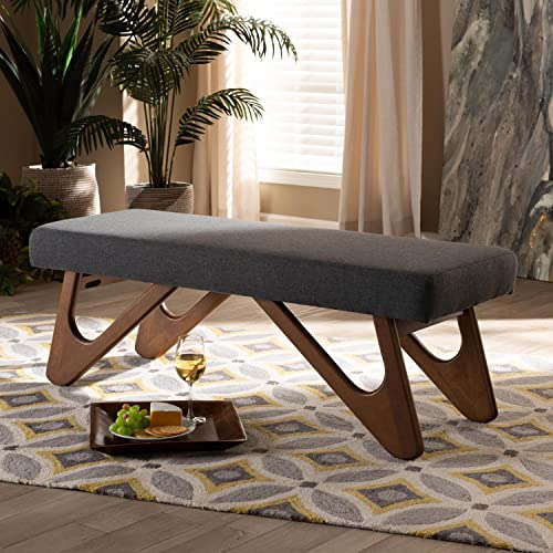 image for Baxton Studio Rika Mid-Century Modern Dark Grey Fabric Upholstered Wal