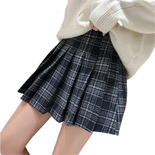 Women's Party Wool High Waisted Pleated Skirt A-Line Slim Fit4