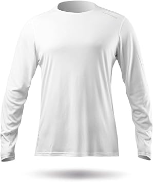 Zhik Mens ZhikDry UV Active Long Sleeve Top - White - Lightweight Quick Dry UV Sun Protection and SPF Properties - Size - L