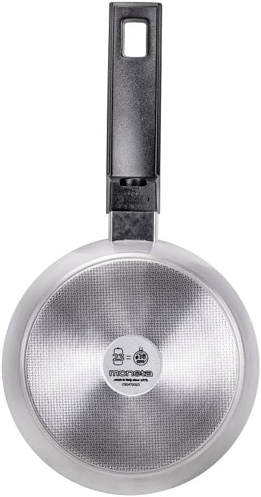 Moneta Innova Saucepan 1 m 16 cm, Natural FineGres Coating (NO PFAS), Also Suitable for Induction, 100% Made in Italy