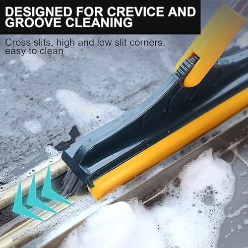 Image of Catron 2-in-1 Bathroom Cleaning Brush with Wiper - Bathroom Cleaning Brush Long Handle 180 Rotate Toilet Brush Bathroom Tiles Cleaning, Wiper Floor Scrub for Kitchen Bathroom Cleaning